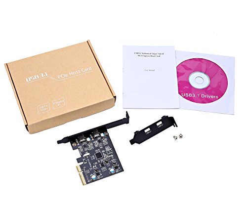PCI-E Card YEELIYA USB 3.1Gen 2 (10Gbps) PCI Express Card with 2 port USB-C Ports PCI Express Controller Hub for Desktop PC, Support Windows XP / 7/8 / 10 - Thumbnail 6
