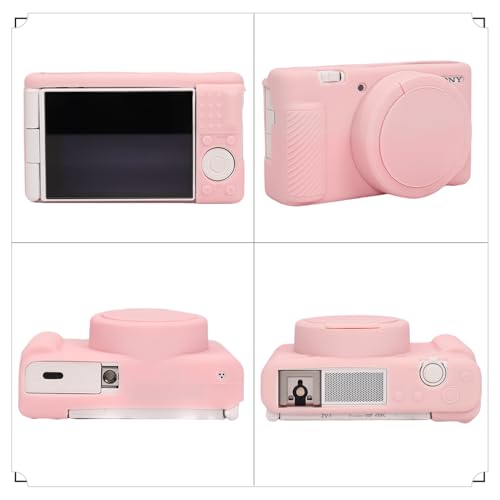 Funda para cámara Sony ZV-1 en silicona suave rosa humo miniatura 3