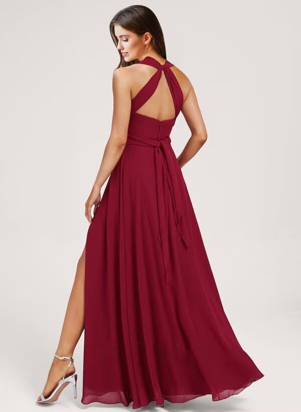 MYDRESS Chiffon Convertible Bridesmaid Dress Long Multi-Way A Line Twist Wrap Formal Gown3