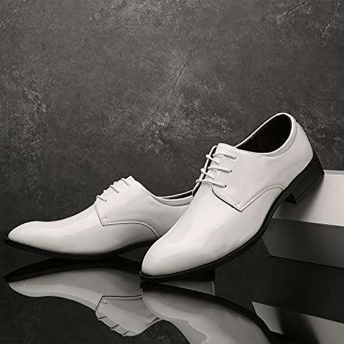 Image of ZZHAP Men's Pointed-Toe Tuxedo Dress Shoes Casual Slip-on Loafer