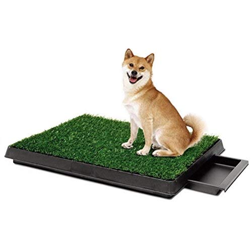 Synturfmats Indoor Pet Potty Patch Puppy Pee Training Pad, Deluxe 3 Pieces Dog Relief System with Drawer (20"x25")