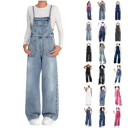 Latzhose Kinder Jumpsuit Mädchen Sommer Kuschelig Baggy Latzhose Kinder Jeans Lange Hose Overall mit Verstellbaren Hosenträgern Arbeitshose Arbeitskleidung Cowgirl Kostüm Jumpsuit mädchen Sommer