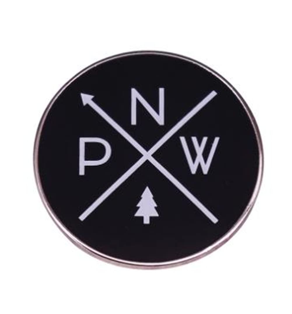 Nautical Compass Brooch PNW Pin Round Metal Lapel Pin Ornament Sea Lovers Brooch Accessory Brooch Lapel Badges for Backpacks Badges Hats Bags