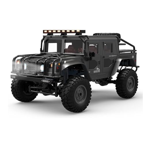 1/16 RCクローラー 370モーター IPX4防水 2.4GHz遠隔操作 LEDライト付き メタルシャーシ 充電式バッテリー グレー 車おもちゃ 小学生 プレゼント ギフト