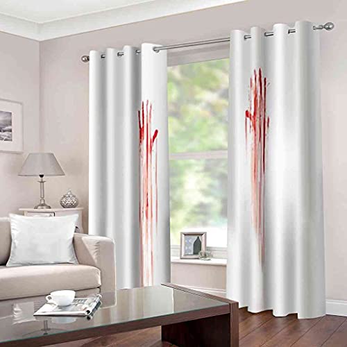 Rideaux occultants 3D empreinte de main rouge 140x160cm