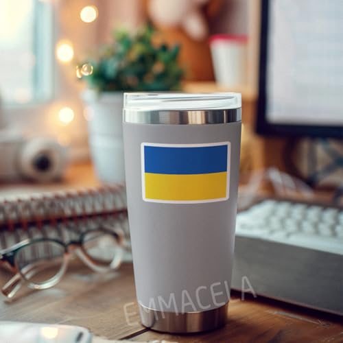 Image of (3PCS) Ukraine Flag stickers, Countries Flag Stickers - Waterproof Vinyl Decals For Laptops, Tumblers, Water Bottles, Books, Scrapbooks, Size 3 x 2 Inch