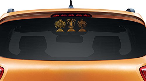 Image of WallDesign Vinyl Lord Balaji Shanku Chakra Car Sticker, 14 x 0.1 x 6 Inches, Copper