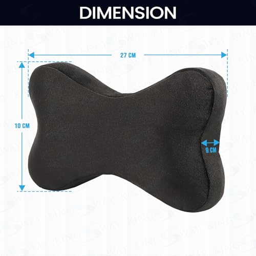 Image of KINGSWAY Car Accessories Bow Shape Neck Rest Seat Cushion, Universal Use Car Neck Pillow, Memory Foam Pillow in Chocolate, Super Soft and Super Travel Comfort Design Headrest Cushions, Pack of 2