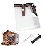 鶏小屋 冬用 防寒 カバー - 防雪 シート,防水 補強 エッジ 透明 タープ シート グロメット 付き - ガーデニング、冬、物置、ポーチ、パティオ、家、ガゼボ、建設、屋外用