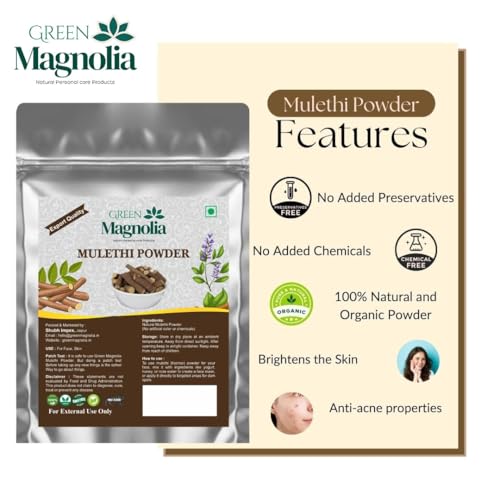 Image of Mulethi Powder for Face & Skin Natural Licorice Powder Chemical-Free Herbal Skin Care Powder for Bright & Clear Looking Skin (50gm)