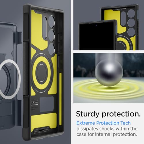 Spigen Slim Armor MagFit Back Cover Case Compatible with Galaxy S24 Ultra (TPU + Poly Carbonate | Metal Slate) 4 41sNYhKKfTL