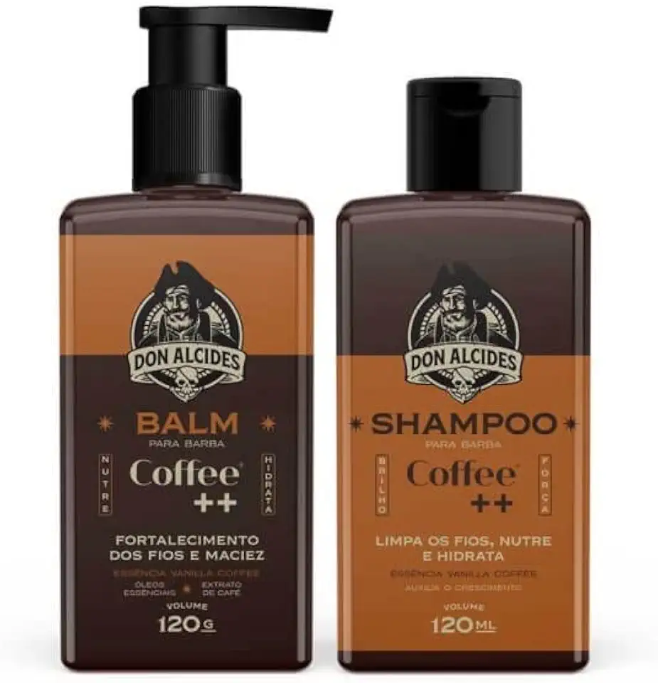 Kit Balm E Shampoo Para Barba 120ml - Coffee - Don Alcides