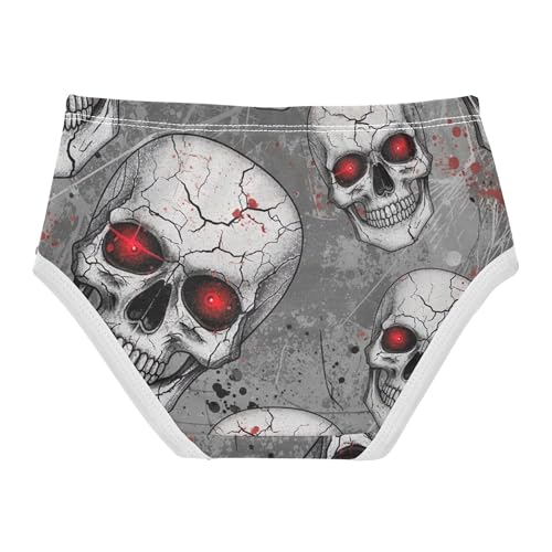 Toddler Underwear Floral 2t Cotton Girl Panties Cute Personalized Kids Briefs Undies White Skulls Red Eyes Prints2