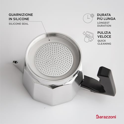 Barazzoni die farbige Espressokocher 1 Tasse, Aluminium, Grau, 6.6 x 12.4 x 13.1 cm – Ansicht 6
