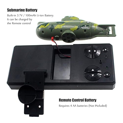 Image of Tipmant Mini RC Submarine Remote Control Boat Ship Military Model Electronic Water Toy Waterproof Diving for Swimming Pool, Fish Tank Kids Gift (Green)