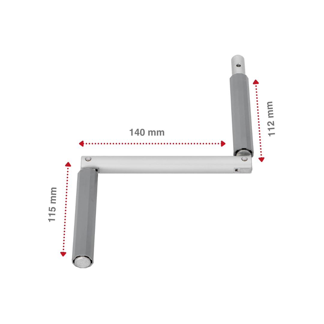 WAREMA Knickkurbel mit Griff, 16mm Rohr, Aluminium, grau, Handkurbel