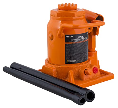 Image of Pro-Lift 12 Ton Shorty Hydraulic Bottle Jack - Portable Car Jack 24000 Lbs Capacity with Pump Handle for Car Sedans SUV