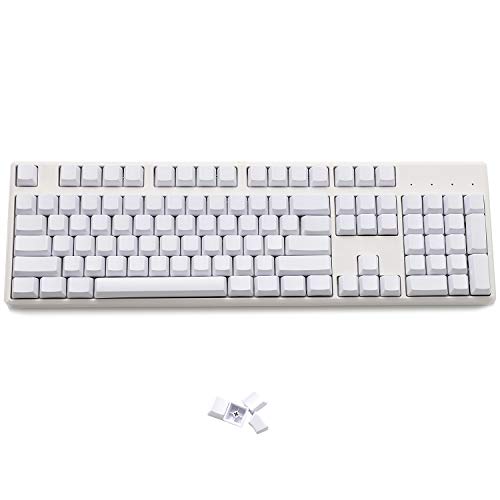 Blank Thick PBT OEM Profile 108 ANSI Keycaps for MX Switches Mechanical Keyboard (Only Keycap) (White)