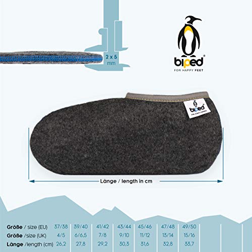 biped Stiefelsocken POLARFUCHS - Gummistiefelsocken für Freizeit und Beruf - wärmende Füßlinge als Hausschuh Ersatz - für die Reise - made in Germany - z2745(45-46)