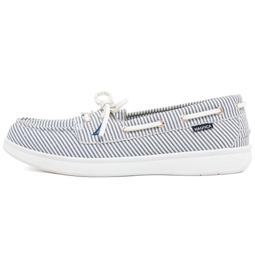Image of Nautica Women's Casual Boat Shoes, Moc-Toe Loafers with Cushioned Insole, Deck Fashion Sneaker