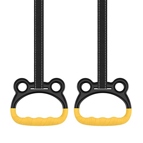 Leeofty Anéis de ginástica para crianças Balanços de fitness Anéis de mão Meninos Meninas Pull-ups B