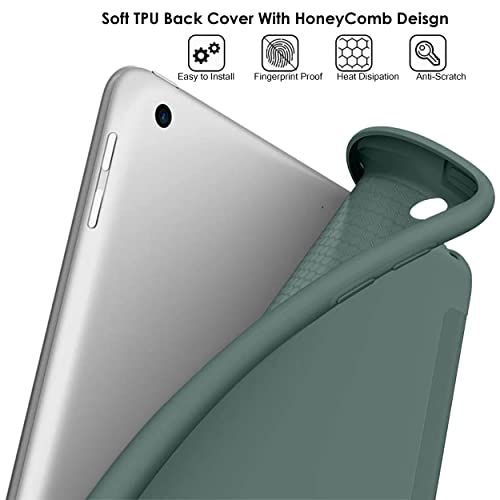 Image of DuraSafe Cases for iPad 7.9 Inch Mini 3 Mini 2 Mini 1 Gen [ Mini 3rd 2nd 1st ] A1599 A1489 A1432 MH3F2HN /A Protective Durable Shock Proof Supportive Magnetic Dual Angle Stand Cover - Dark Green