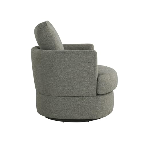 Sillón giratorio moderno tejido poliéster gris miniatura 3