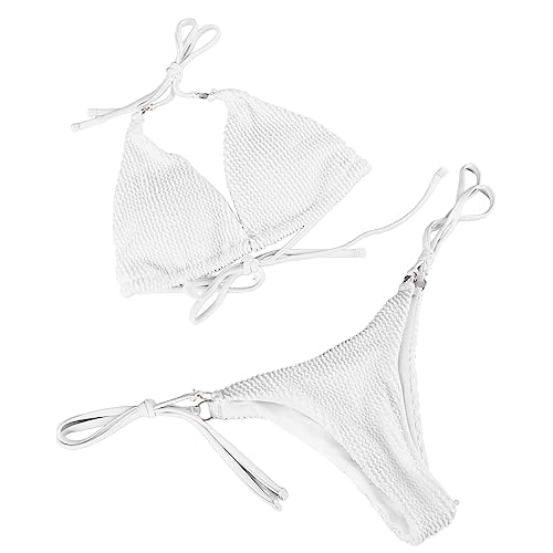Odzież Pływacka Zestaw Bikini Seksowny Krzyżowy Strój Kąpielowy z Wiązaniem na Szyi Wygodny do Pływania Damski Dwuczęściowy Strój Kąpielowy (M)