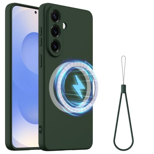 Coque silicone Samsung S26 Plus magnétique vert pour vos trajets et sorties