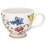  GreenGate Teetasse THILDE Weiss Blumen Porzellan Tasse mit Henkel 400 ml