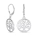 Produktbild Kleiner Runder Kreis Familie Baum Des Lebens Ohrstecker Für Frauen Teenager Natur Wunschbaum .925 Sterling Silber
