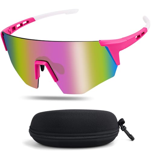 Gafas de Sol Deportivas Polarizadas para Hombre y Mujer, Gafas de Ciclismo Hombre, Gafas de Protección UV400, para Actividades al Aire Libre, Ciclismo, Motociclismo, Running, Montañismo y Pesca