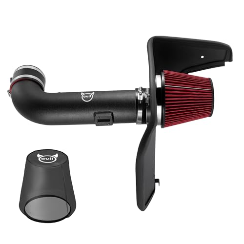 Image of EVIL ENERGY Cold Air Intake Compatible for 2010-2015 Chevrolet Camaro SS 6.2L V8, Includes Heat Shield & Pre-Filter, Black