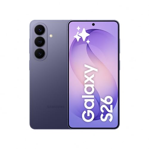 Samsung Galaxy S26, 512GB, Teléfono Móvil con Galaxy AI, Cámara 50MP, 12GB RAM, Batería 4300mAh, Garantía del Fabricante 3 Años + 1 Año Extra, Color Violeta Cobalto (Versión Española)