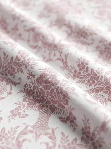 Image of DDECOR Live Beautiful 100% Cotton 145TC Ethnic King Bedsheet with 2 Pillow Covers | Rotary Printed Breathable Fabric | 224 CM X 254 CM | Luxury Bedding for Home | Cresta Collection | Wood Rose Pink