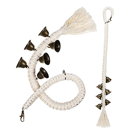 Garneck Cotton Rope Dog Doorbell 2 Pcs Doorbells for Puppy Training Loud Bells for Dog Outside Door Knob Bells for Pet Door Access