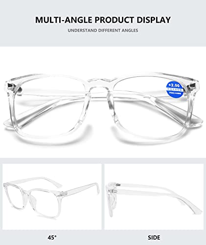 MAGIMODAC Blue Light Blocking Glasses Reading Glasses Lightweight Frame Eyeglasses 1.0 1.25 1.5 1.75 2.0 2.25 2.5 2.75 3.0 3.5 4.0 Unisex for Women and Men and Aged (Transparent - Image 4