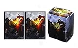 MAX PRO - DEATH GRIP - DECK BOX + 100 Matching GLOSS Finish Sleeves (fits Magic / MTG, Pokemon Cards)