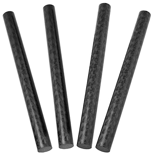 Image of MANCHAP 4 Pack 1 x 12 Inches Round Acetal Copolymer Rods, Opaque Black Plastic Acetal Copolymer Rod, Standard Tolerance Acetal Copolymer Stick for Non-marring Fixtures, Bushings, Spacers
