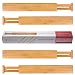 Modessio Bamboo Drawer Dividers Kitchen Organizer - Spring Adjustable Kitchen Utensil Drawer Organizer (Set of 4) - Office Drawer & Junk Drawer Organizer