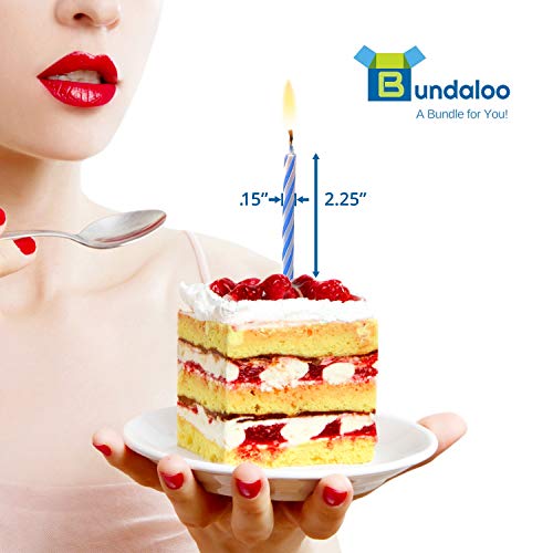 Bundaloo Birthday Candles 72 Pack - Cake Decorations - Colors: Pink, White, Blue, Yellow