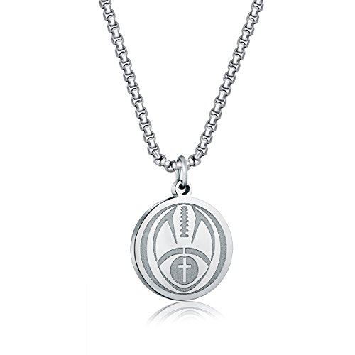 Rehoboth Football Athletes Stainless Steel Cross Pendant Necklace for Boy Men 22" Adjustable