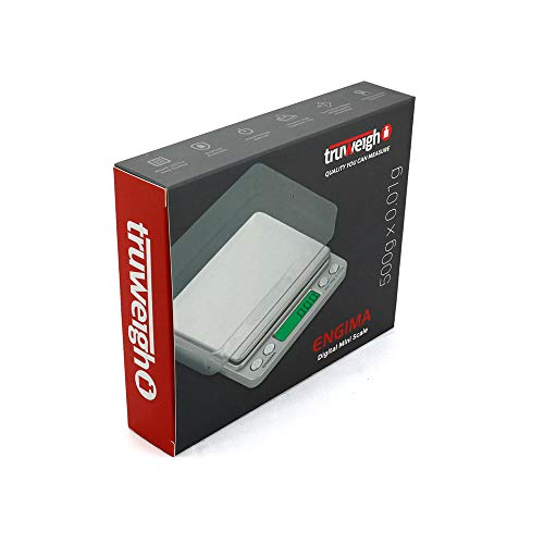 Truweigh Enigma Digital Coffee Scale - (500G X 0.01G Silver) Digital Food Scale - Coffee Weight Scale - High Precision Scale - Automatic Counting Scale - Digital Kitchen Scale - Espresso Scale #TOP7