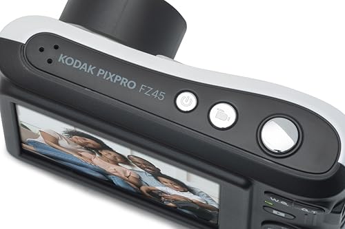 KODAK PIXPRO Friendly Zoom FZ45-WH 16MP Digital Camera with 4X Optical Zoom 27mm Wide Angle and 2.7" LCD Screen (White)