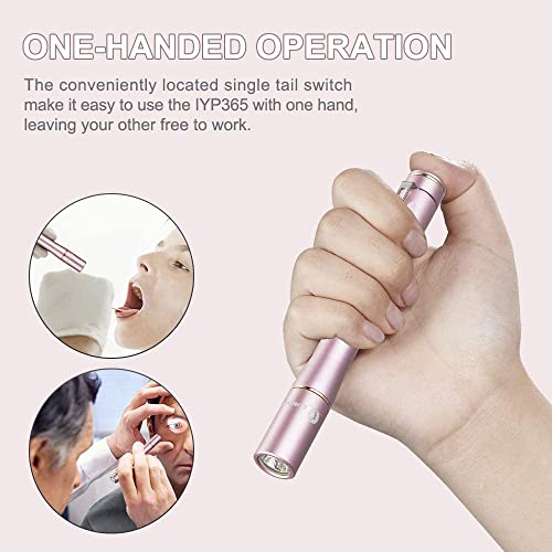 Iyp365 Pocket Pen Light Flashlight, Super Bright 200 Lumens Led Flashlights With Clip , Ipx-8 Waterproof, Powered By 2Aaa Battery Doctor Nurse Diagnostic, Compact Torch Camping Inspection Repair Pink #TOP5
