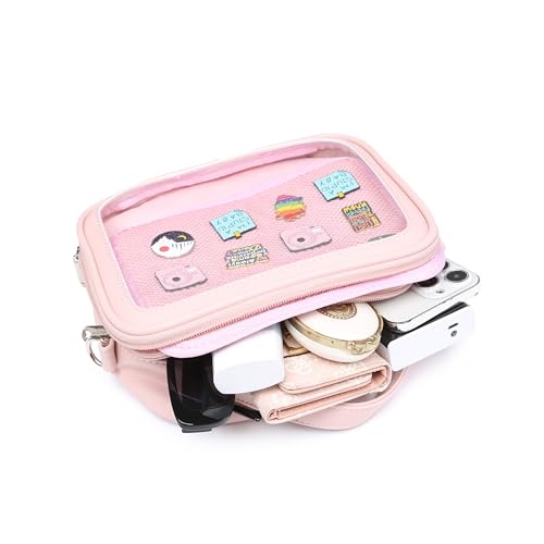 Image of Compact Square Ita Crossbody Purse Pin Display Messenger Shoulder Bag | Shoulder Bag Suits Cosplay And Daily Commutes