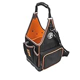17' Electricians Tool Tote, 20 Pockets, Black, Orange
