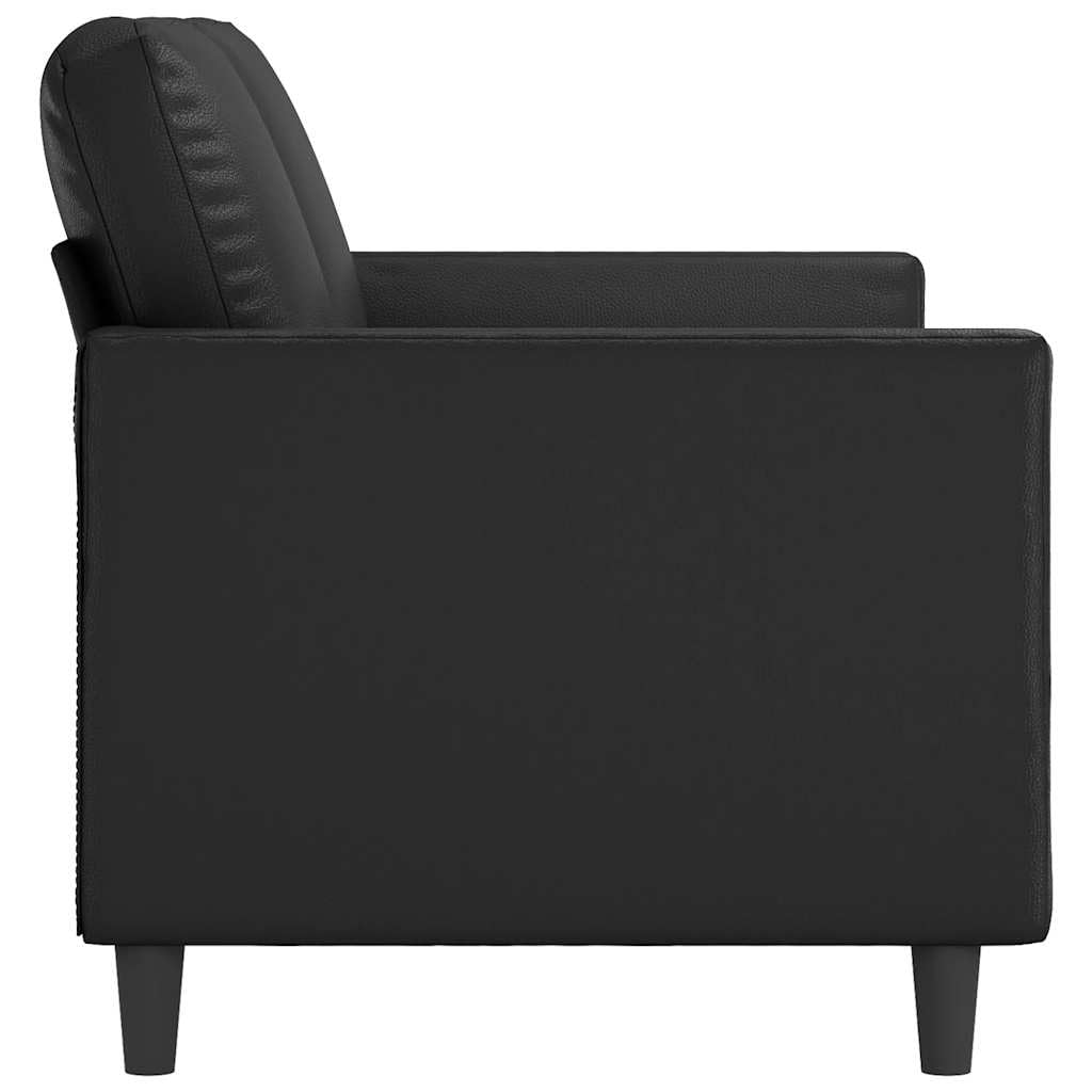 vidaXL Divano a 2 Posti Nero 140 cm in Similpelle