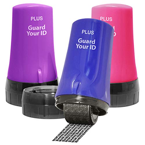 Identity Theft Prevention and Personal Privacy Protection Advanced Roller by Guard Your ID, Xtra Mixed (Pink, Purple, Blue), Standard 3-Pack