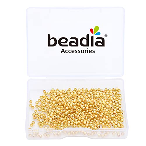 BEADIA 14K Gold Plated Round Spacer Beads 2.5mm 500pcs for Jewelry Making Findings Non Tarnish by Beadia - Used condition - Image 5